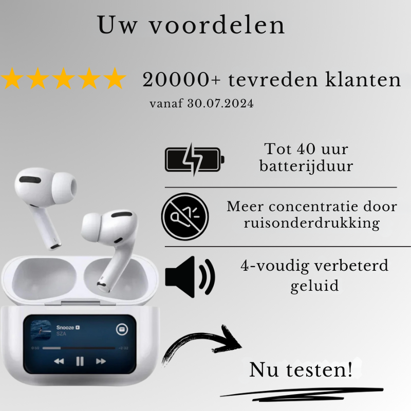 SHIMR AirPods - Ultiem Geluid & Touchscreen