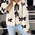 Demi | Cardigan met Stikjes Print