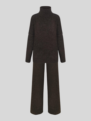 Eline | Turle Neck Knit Pants Set