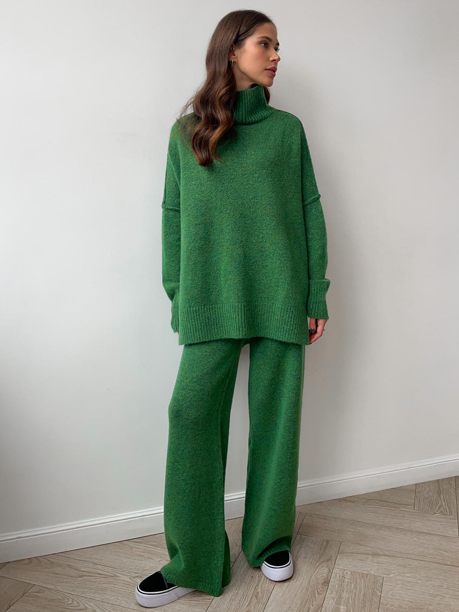 Eline | Turle Neck Knit Pants Set