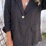 SHIMR | KATOEN & LINNEN MIX BLOUSE