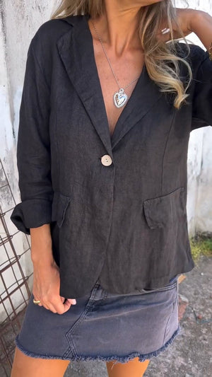 SHIMR | KATOEN & LINNEN MIX BLOUSE