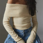 SHIMR | OFF SCHOULDER KNIT SWEATER