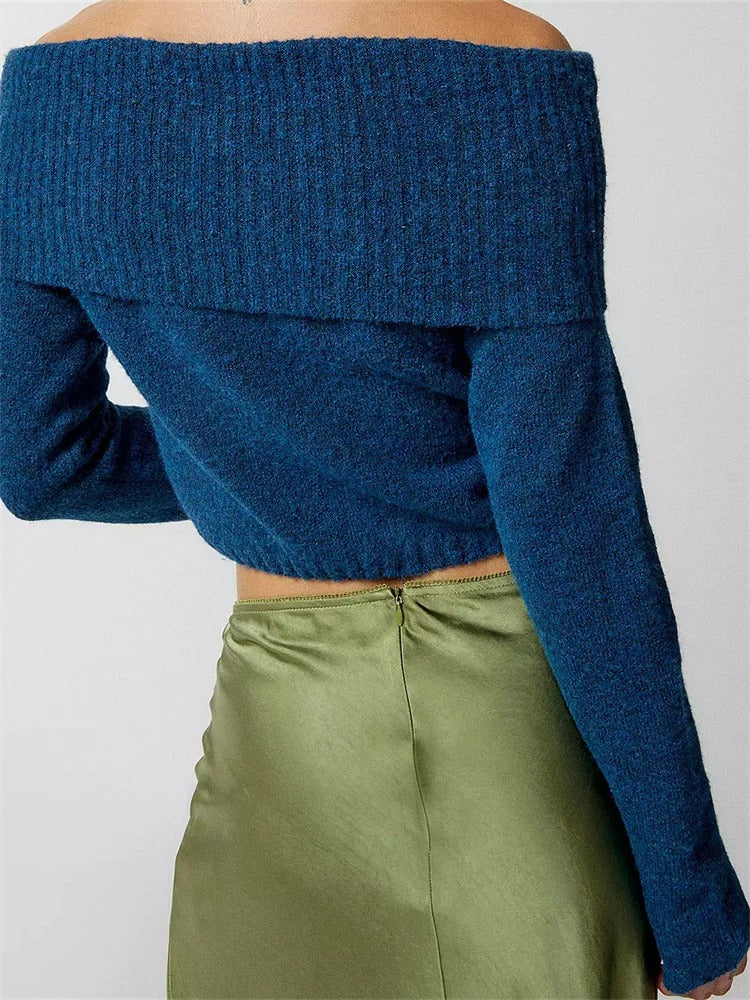 SHIMR | OFF SCHOULDER KNIT SWEATER