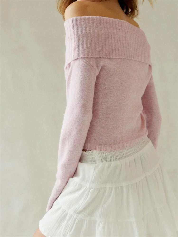 SHIMR | OFF SCHOULDER KNIT SWEATER