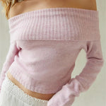 SHIMR | OFF SCHOULDER KNIT SWEATER